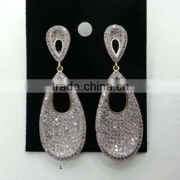 American style cubic zirconia wedding earrings