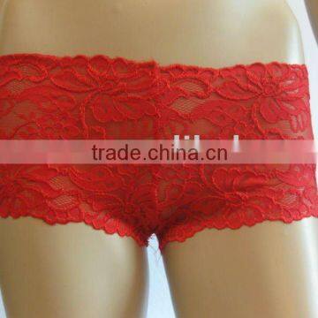 red transparent hot lace shorty