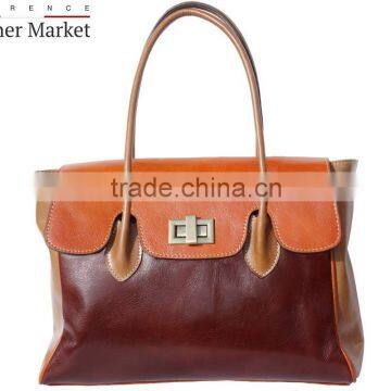 Colorful Handbag With Double Handle Handbags Italian Bags Genuine Leather Florence Leather Fashion photo-3