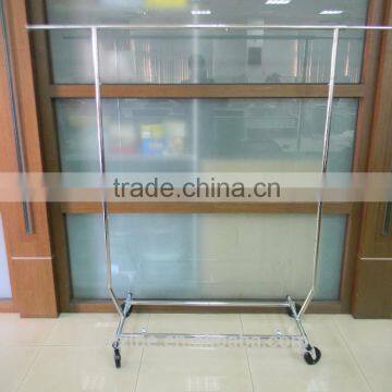 Single Silver Commercial Chrome Garment Rack clothes hanging stand
