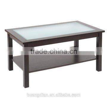 custom made glass table top solid wood base dining coffee table