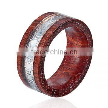 Natural Wooden Ring With Metal Piece Inlay photo-2