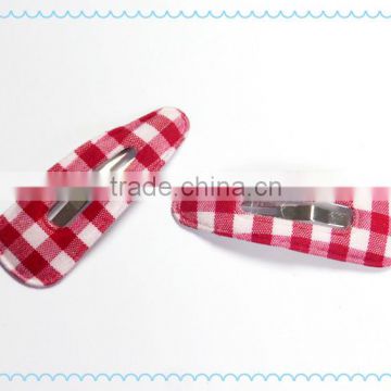 Latest fabric snap clip for girls and kids hair clips with white dots printing snap clips