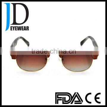 Hot Sell Custom made OEM Fashion Half-Rim Wooden Sunglasses