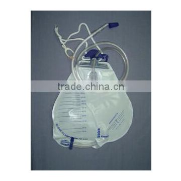 2000ml Urine Bag with Cross Valve and Reinforce Single Hanger