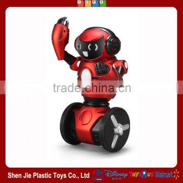 Intelligent gravity sensor radio control style robot toy with two wheels to walk upright