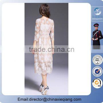 2016 Fashion Ladies Designer Maxi Lace Dress Women Lace Dress