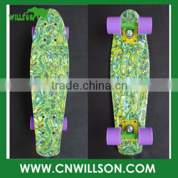 4 wheels original design skateboard with water transfer