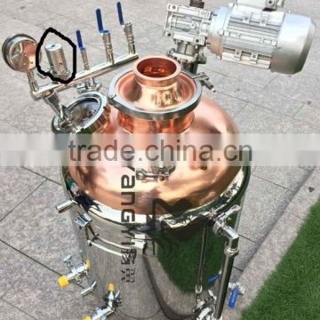 home brewery copper distiller equipment, copper brew kettle with liquid agitat, copper condenser