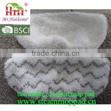 Replacement Microfiber White Mop Pads With Grey Stripe for Hard Floor Mopping and Scrubbing photo-3