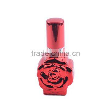 Unique Design Mini Rose Flower Shaped Colored Screw Spray Glass Bottle Empty Glass Perfume Spray Bottle photo-2