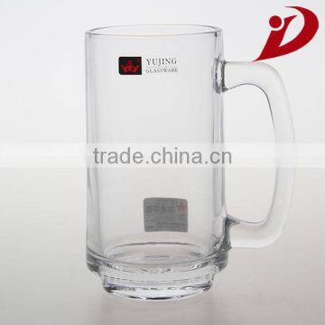 Fancy personalized engraved logo high clear glass tea cup with handle