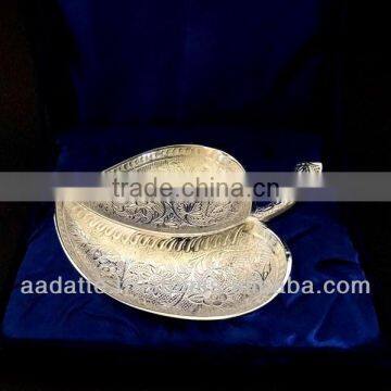 New Design Silver-Plated Leaf Shaped Decorative Gift Item Silver Plated Dish photo-2