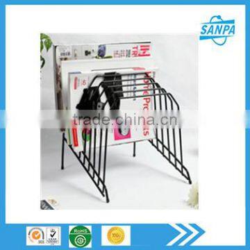 Hangzhou Office Supplier 8 Slot Metal Wire CD DVD Magazine File Display Rack Stand