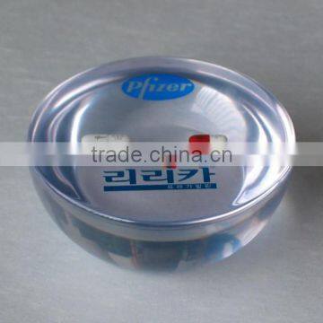 Clear Resin Half Sphere Paperweight Pills Gift Premium photo-2