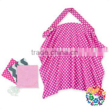 Hot Pink White Dots with bags Baby Mum Breastfeeding Nursing Poncho Cover Up Udder Covers Cotton Blanket Shawl