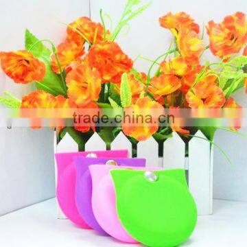 Round Silicone Coin Bag Key Ring Keychain Wallet photo-5