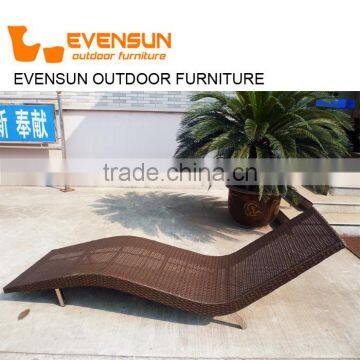 China outdoor furniture rattan wicker Commercial Garden chaise lounge