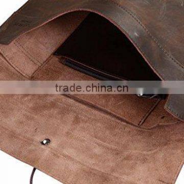 Crazy Horse Genuine Leather Clutch Briefcase Laptop Bag for MacBook Air or Apple Ipad photo-3