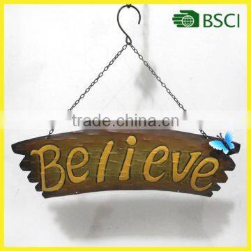 Outdoor Garden Believe Sign for Metal Home Decor