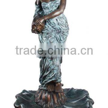 Landscape Garden Decorations Bronze Metal Woman Pouring Water Statue photo-4