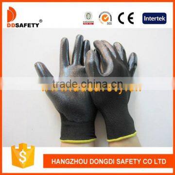 DDSAFETY 13 Gauge Black Nylon Shell Black Nitrile Glove