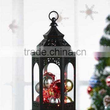Battery Powered Black Plastic Lantern With LED Christmas Bauble Chain Light photo-3