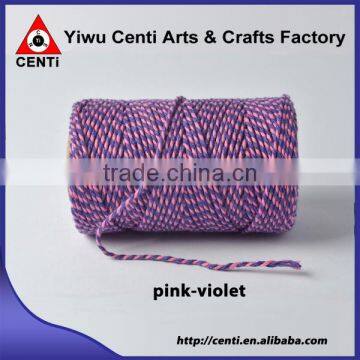 Factory pink and violet coloured original cotton bakers twine double colour bakers twine