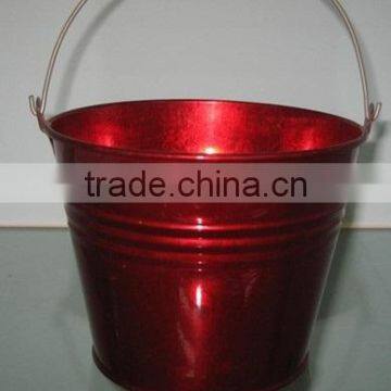 Popular cheap red metal flower pot wholesale