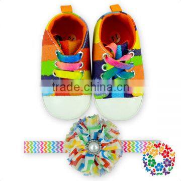 2016 Beautiful Royal Blue Boy Shoes Set With Headband Super Man Symbol Children Shoes For Boy Baby Crib Shoes Wholesale photo-4