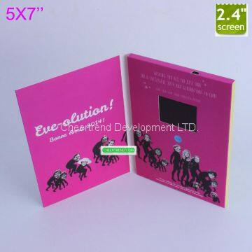 2017 hot sale 2.4″ Customized printing video brochure lcd brochure video card lcd video brochure