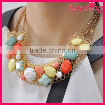 Wholesales High end elegant large acrylic bead necklace WNK-225