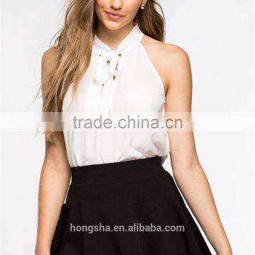 2016 Fashion Ladies Tie Neck Blouse Cami Top HST8044 photo-3
