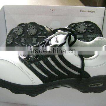 high top brand children golf shoes with spike use rubber and genuine leather for kids with family business sports on the grass
