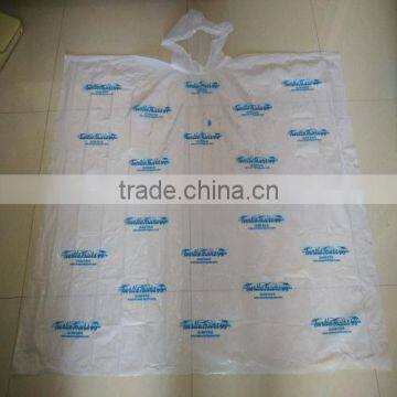 100% PE adult disposable rain poncho