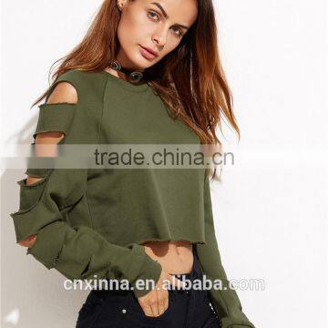 2016 Best Sell New Fashion Custom Crop Top Lady Hoodies photo-4