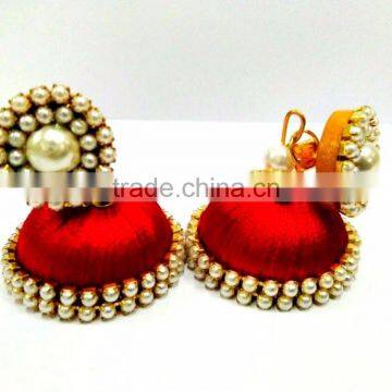 Handmade Silk Thread Earrings, Jhumka Earrings Festive Collection India