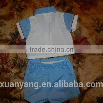 Short Sleeve Three Pieces 100% Cotton High Quality Infant Baby Boy Child Bowtie Gentleman Clothing Summer Wear It Spring Season photo-2