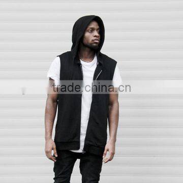 New Men Thin Hip Hop Sleeveless Vest Hoodie Men Outdwear Sports Hooded Vest With Zipper Casual Vest Coat photo-3