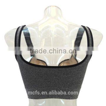 Grey Push up Bra Underwear Sexy Women Lingerie Bra Top Seamless Plain Sport Bra photo-3