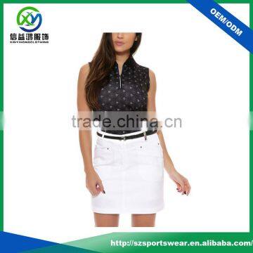 New Arrival White Perfect Fit Mid-rise Waist With Belt Loops Golf Lady Skort