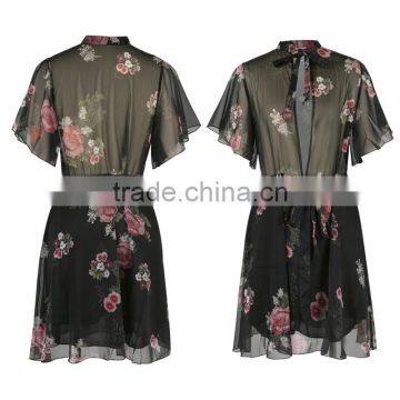 2017 New Trend Summer Dresses for Women Sexy Backless Perspective Printing Chiffon Beach Fashion Dresses photo-4