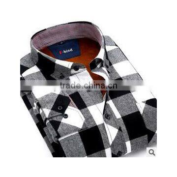 Wholesale Plaid Microfiber Flannel Shirt Designs for Men Fashionable Dress Shirt Manufacturers photo-4