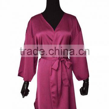 Femme Spandex Satin Chiffon Bath Robe photo-5