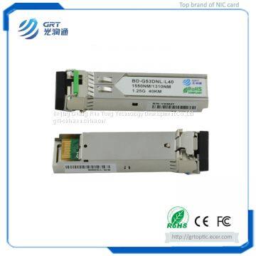 High-end 1.25G BiDi SFP Optical Module 1310/1550nm 40km for Long Range Datacom Telecom