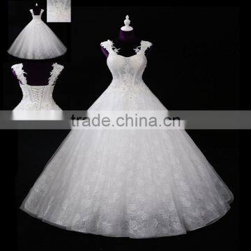 Attractive and high quality wedding dresses for women in bulk V-neck lace beaded weding dress prom gowns F11802