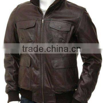 Men's Leather Jacket in Copper