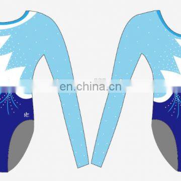 Dry Fit Breathable Plus Sizes Long Sleeves Gymnastics Leotards Girls Custom Printed Gym Leotards Wholesale photo-6