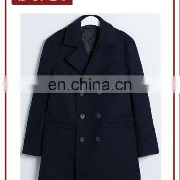 Men New Double-breasted Trench Long Mix Wool Coat for Winter