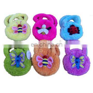 Different Colorful kids plush materails inserts handbag